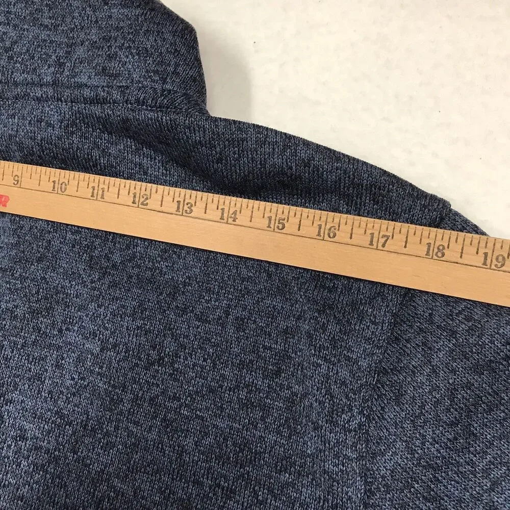 EDDIE BAUER 1/4 Button Fleece Sweater Men M Blue Lined Knit Outdoor Pullover